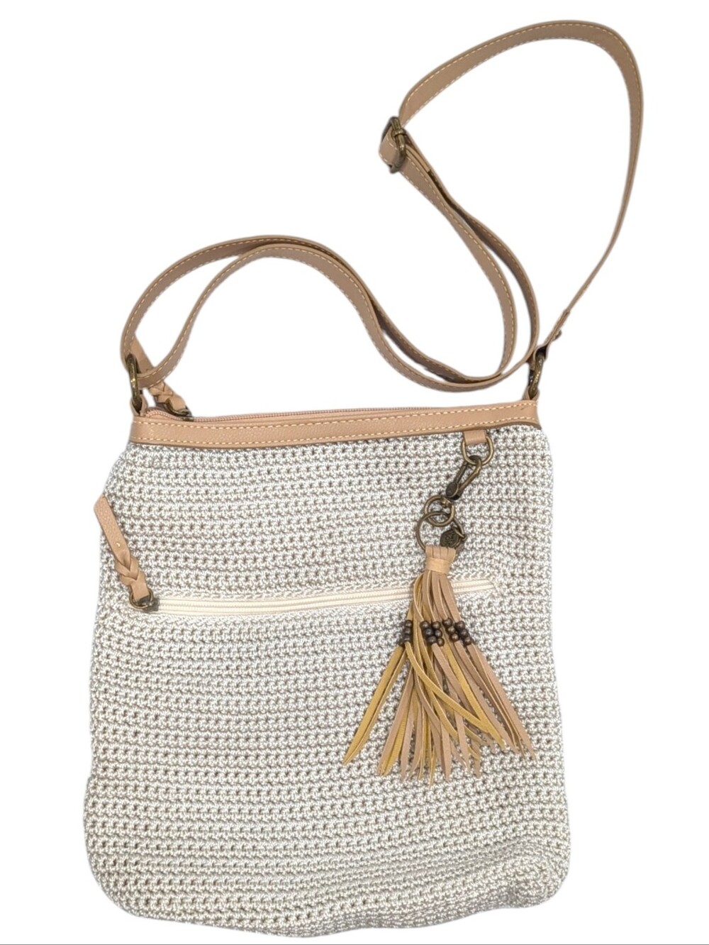 THE SAK Lucia Crochet Crossbody Bag Purse Bamboo Static